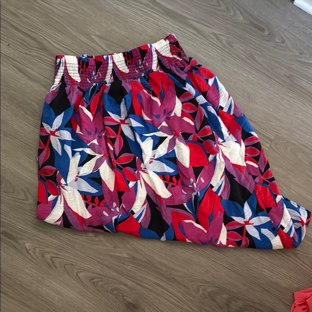 Nine West Red and White Bubble Midi Skirt Casual